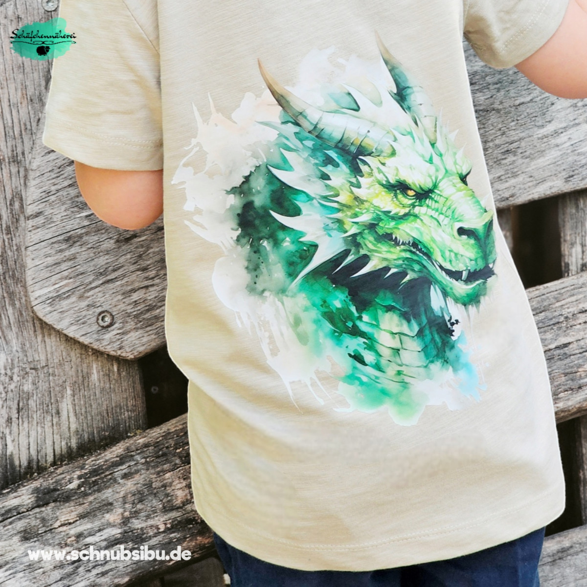 Bügelbild Drache grün